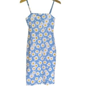 rue21    Blue Dress in Yellow & White Daisy Print   Size Small